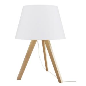 Lampe à poser en bois, blanc H : 48cm