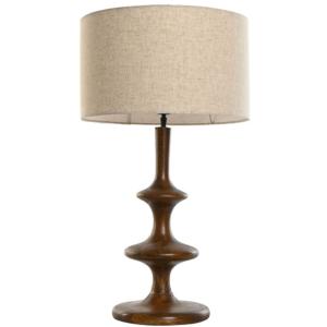 Lampe à poser en bois de mangue et abat-jour beige 40x40x68…