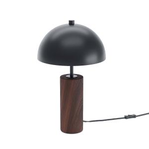 Lampe à poser en bois et métal noir