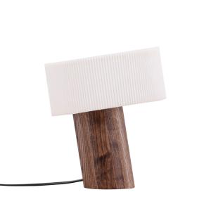 Lampe à poser en bois et papier - Bois foncé