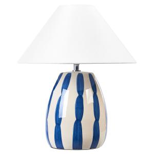 Lampe à poser en céramique beige clair et bleu