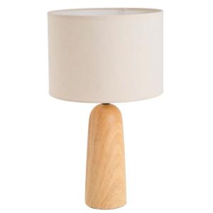 Lampe à poser en céramique effet bois et abat jour beige 28…