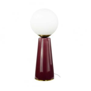 Lampe à poser en céramique & verre & métal bordeaux