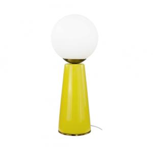 Lampe à poser en céramique & verre & métal jaune