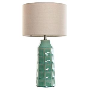 Lampe à poser en céramique verte et abat-jour lin beige 38x…