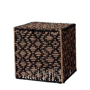 Lampe à poser en jute clair et noir