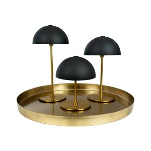 Lampe à poser en métal argent paquet de 3