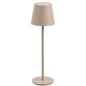 Lampe à poser en métal beige LED sans fil 11x11x37cm