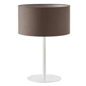 Lampe à poser en métal blanc, abat-jour marron H : 54cm