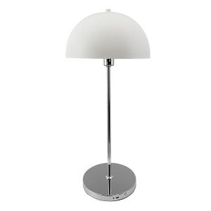 Lampe à poser en métal blanc et chrome