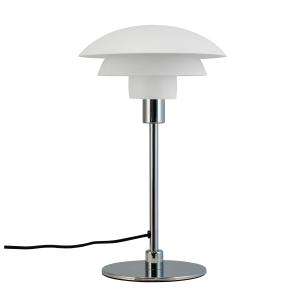 Lampe à poser en métal blanc mat et chrome