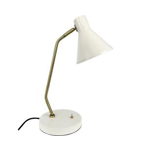 Lampe à poser en métal crème blanc / laiton