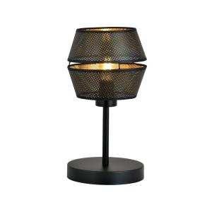 Lampe à poser en métal et abat-jour noir, H: 30cm