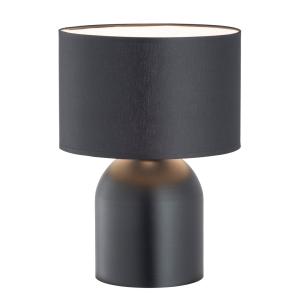 Lampe à poser en métal et abat-jour noir, H: 35cm