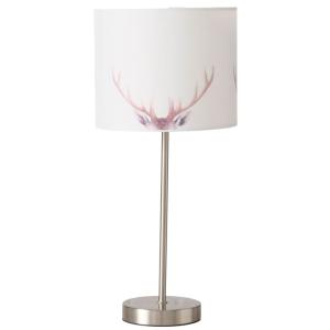 Lampe à poser en métal et abat-jour tissu motif cerf 18x18x…