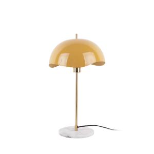 Lampe à poser en métal et marbre - Jaune moutarde