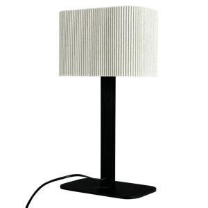 Lampe à poser en métal et tissu Noir/Blanc