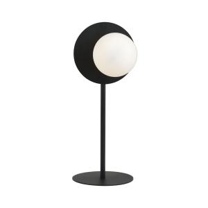 Lampe à poser en métal et verre noir, H: 50cm