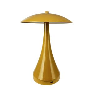 Lampe à poser en métal jaune moutarde