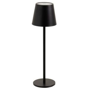 Lampe à poser en métal noir LED sans fil 11x11x37cm