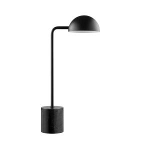 Lampe à poser en métal noir mat et marbre