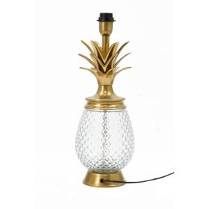 Lampe à poser en verre et finition laiton
