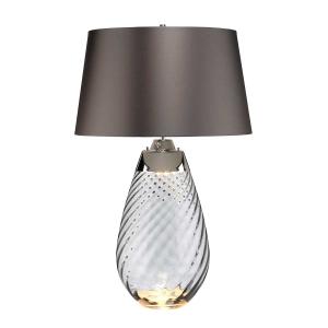 Lampe à poser en verre -Grise et argentée H: 74cm