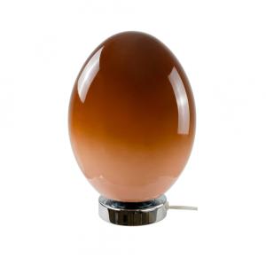 Lampe à poser en verre & métal marron