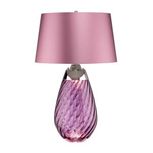 Lampe à poser en verre - prune et argentée H: 74cm