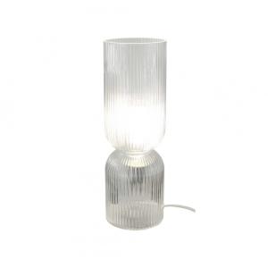 Lampe à poser en verre strié transparent