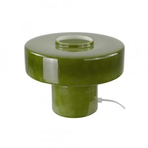 Lampe à poser en verre vert kaki