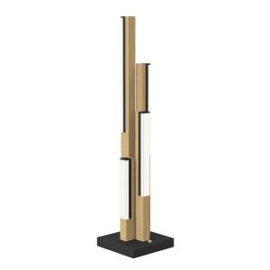 Lampe à poser LED dimmable  noir et bois