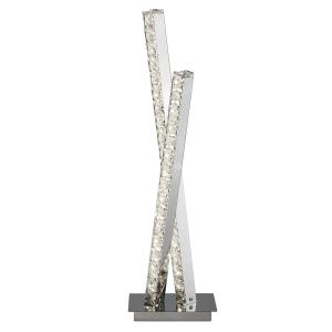 Lampe à poser led métal et cristal chromé - H56cm