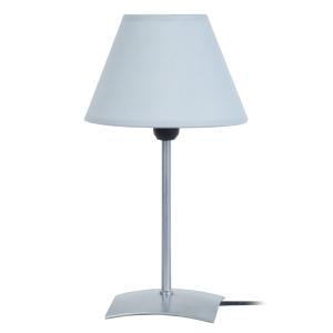 Lampe à poser métal aluminium  abat-jour tissu gris