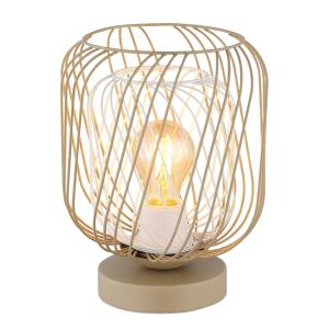 Lampe à poser métal couleur sable mat, 24,5cm