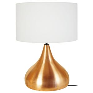 Lampe à poser métal cuivre abat-jour blanc
