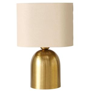 Lampe à poser métal doré et abat-jour beige 24x13.5x35cm