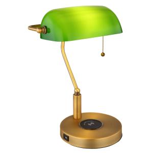 Lampe à poser métal laiton ancien, 36cm