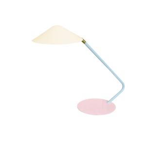 Lampe à poser métal multicolore abat-jour beige