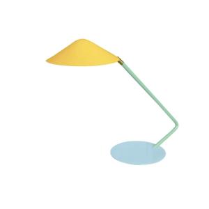 Lampe à poser métal multicolore abat-jour jaune