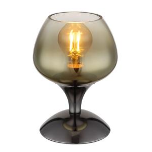 Lampe à poser métal noir chromé/gunmetal, 20,5cm