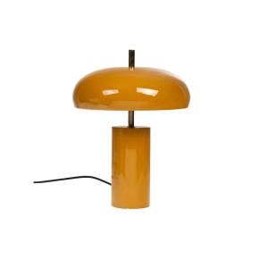 Lampe à poser moutarde en métal forme arrondie avec tige do…