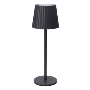 Lampe à poser noire LED sans fil abat-jour effet plissé 9x9…