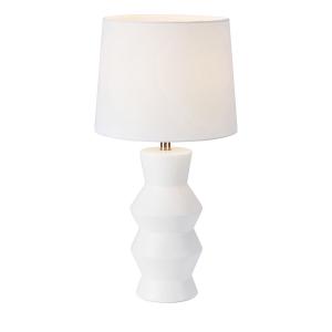 Lampe à poser pied en céramique blanc abat-jour en tissu bl…