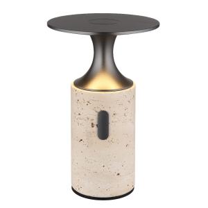 Lampe à poser Pierre de Travertin gris, 18,8cm