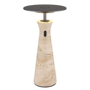 Lampe à poser Pierre de Travertin gris, 33,6cm