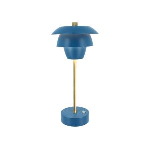 Lampe à poser rechargeable en métal bleu et doré