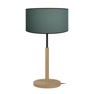 Lampe a poser ronde bois naturel et vert bleu  D30xP30xH54…