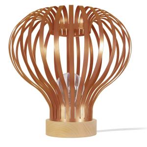 Lampe a poser ronde métal naturel et cuivre D27xP27xH43 cm