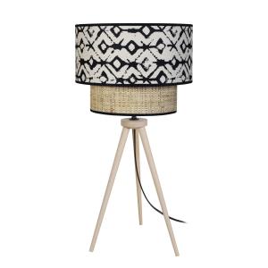 Lampe a poser tissu beige,noir 30  cm